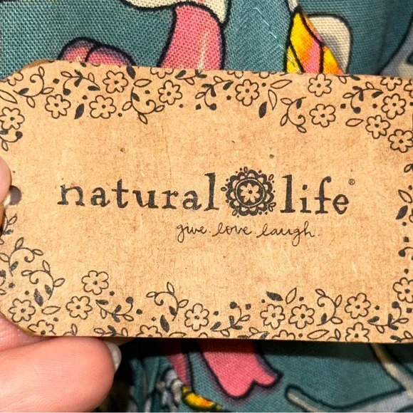 NATURAL LIFE Teal Maxi Dress with Pink & Yellow Floral Print - Picture 9 of 9